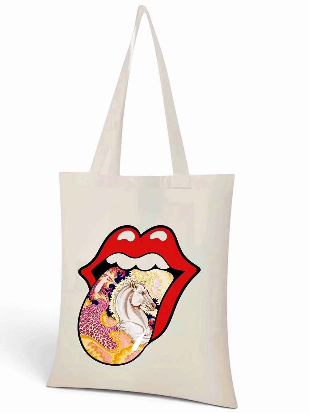 Broke-2-Bougie by Pinkie Graphic Tote Bag in Cream & Red Hermes 16